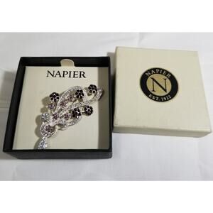 Napier pin silver shaped like a bouqet